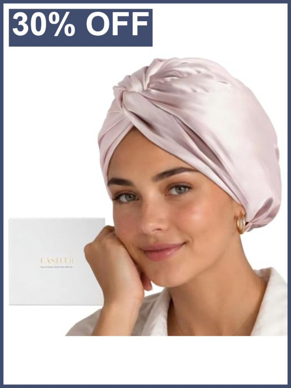 100% Mulberry Silk Sleep Bonnet Adjustable Non-Slip Hair Care Cap